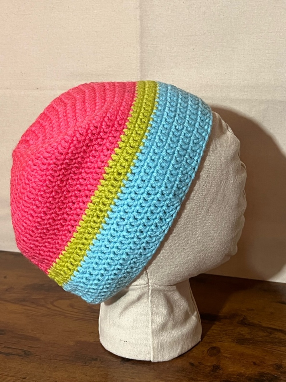 Handmade Crochet Rasta Tam Hat | Slouchy Beanie for Locs | Multicolor